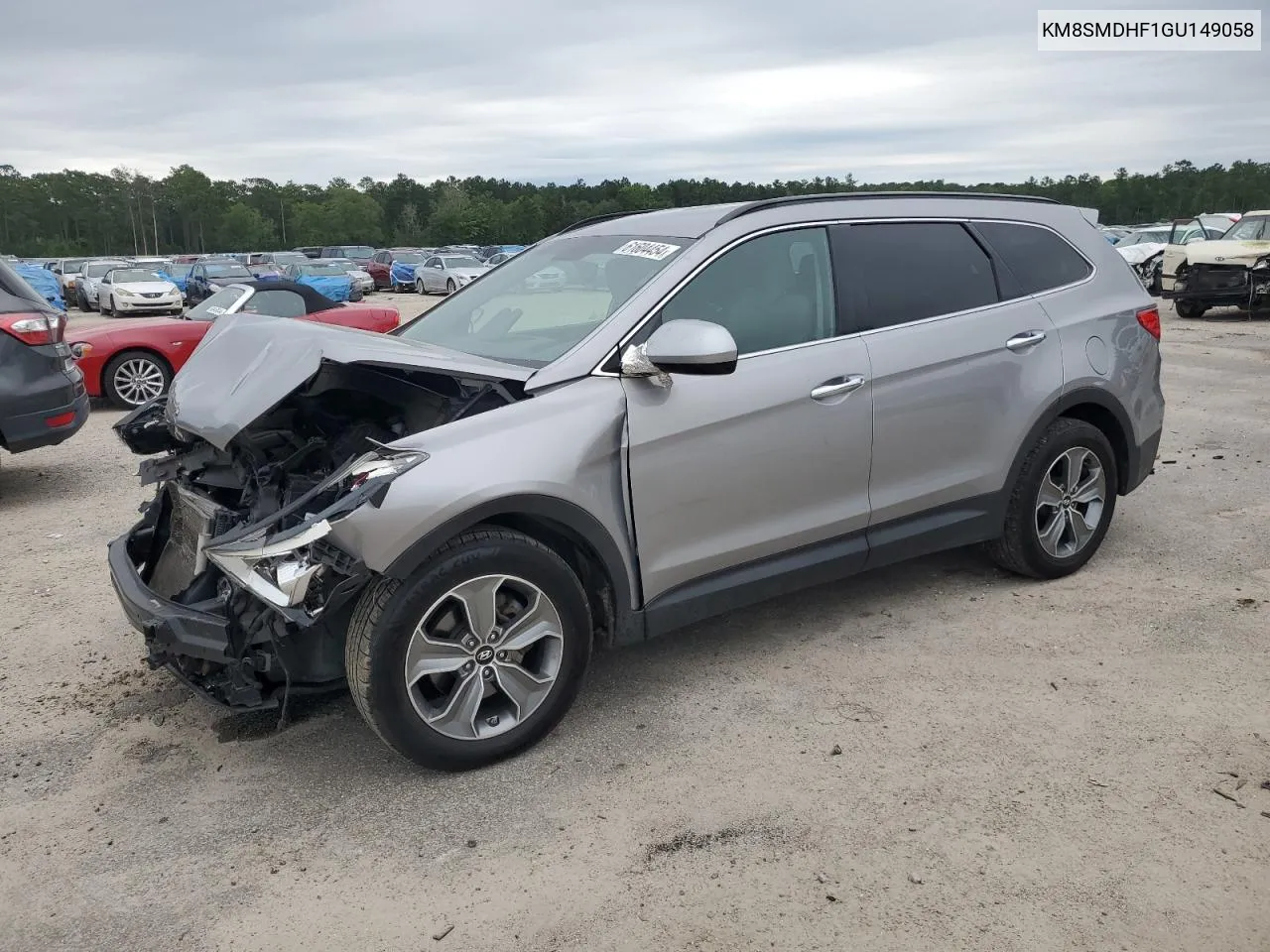 2016 Hyundai Santa Fe Se VIN: KM8SMDHF1GU149058 Lot: 61604454