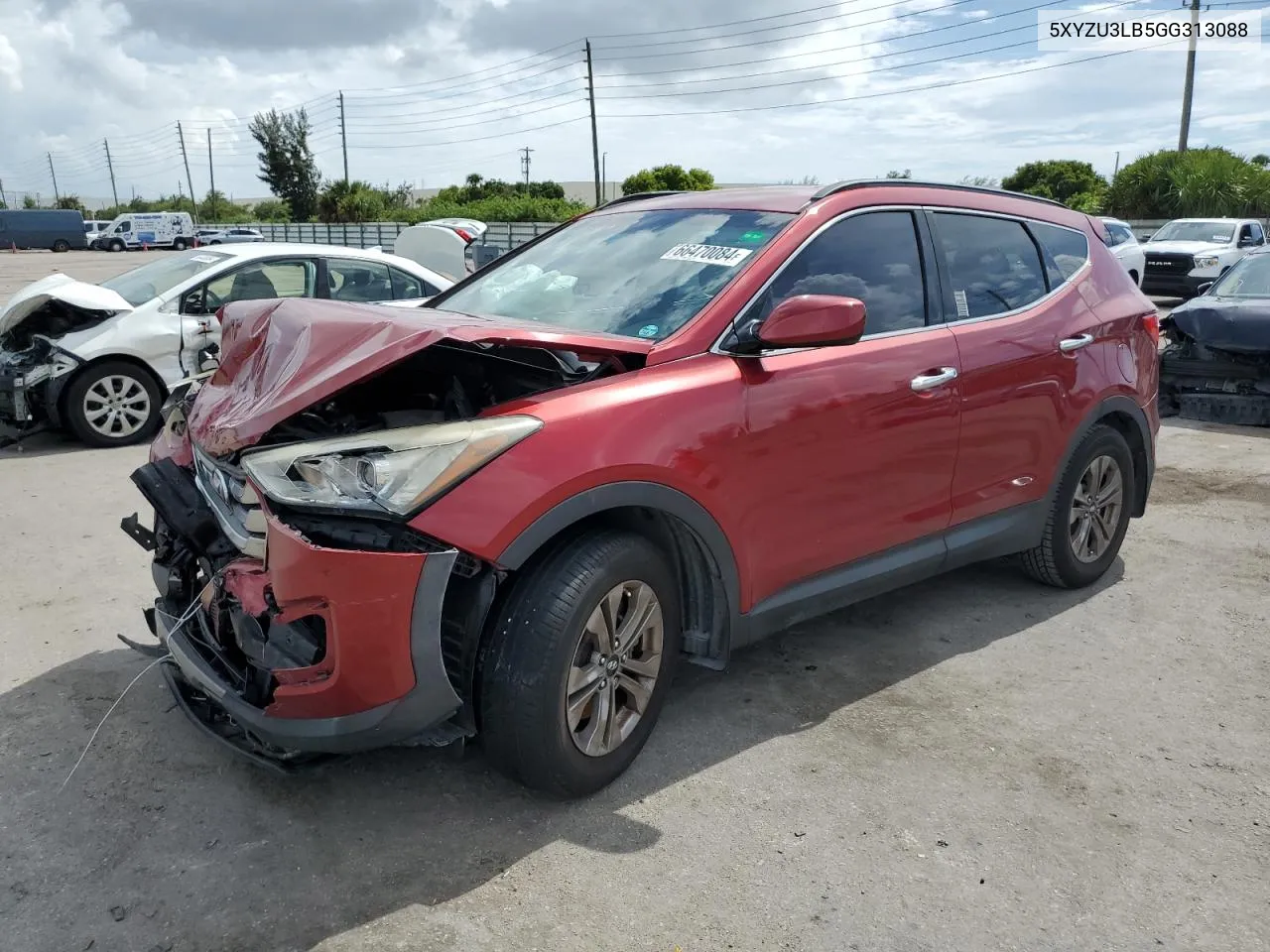 2016 Hyundai Santa Fe Sport VIN: 5XYZU3LB5GG313088 Lot: 66470084