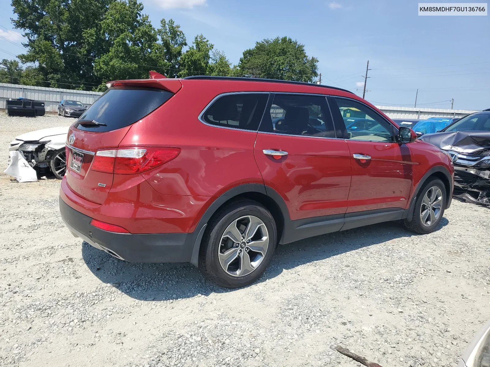 2016 Hyundai Santa Fe Se VIN: KM8SMDHF7GU136766 Lot: 67761894