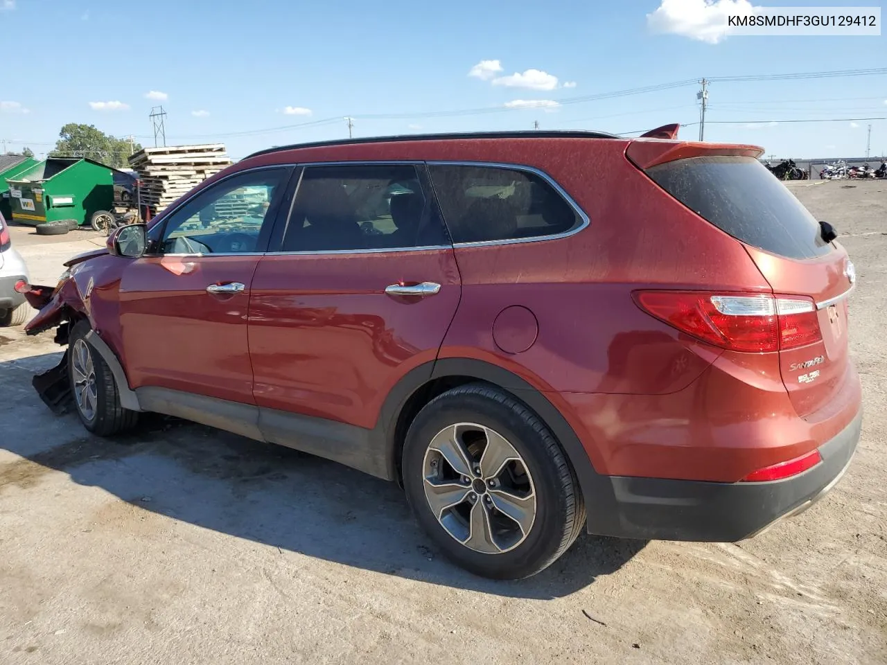 2016 Hyundai Santa Fe Se VIN: KM8SMDHF3GU129412 Lot: 69539384