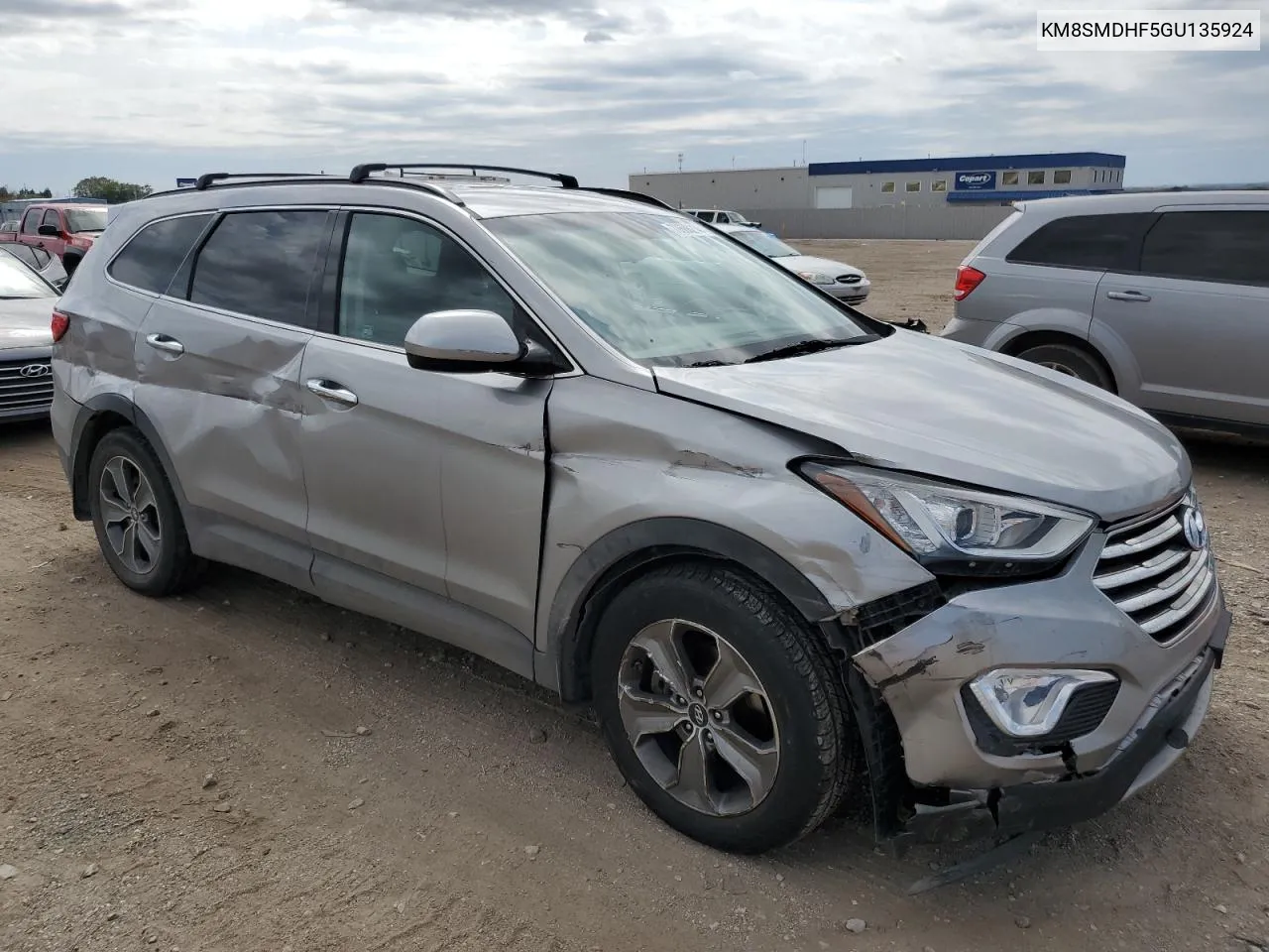 2016 Hyundai Santa Fe Se VIN: KM8SMDHF5GU135924 Lot: 70688214