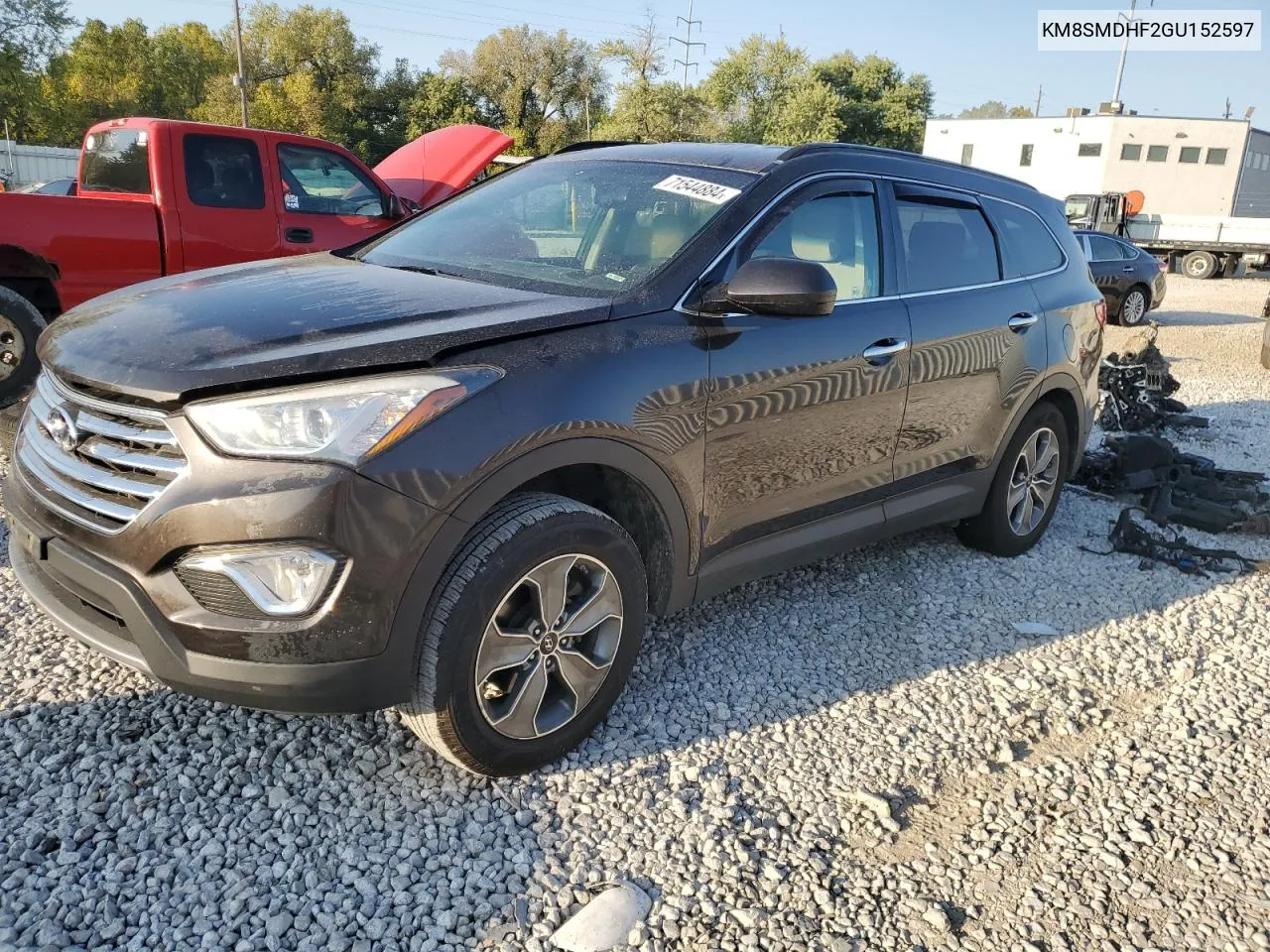 2016 Hyundai Santa Fe Se VIN: KM8SMDHF2GU152597 Lot: 71544884