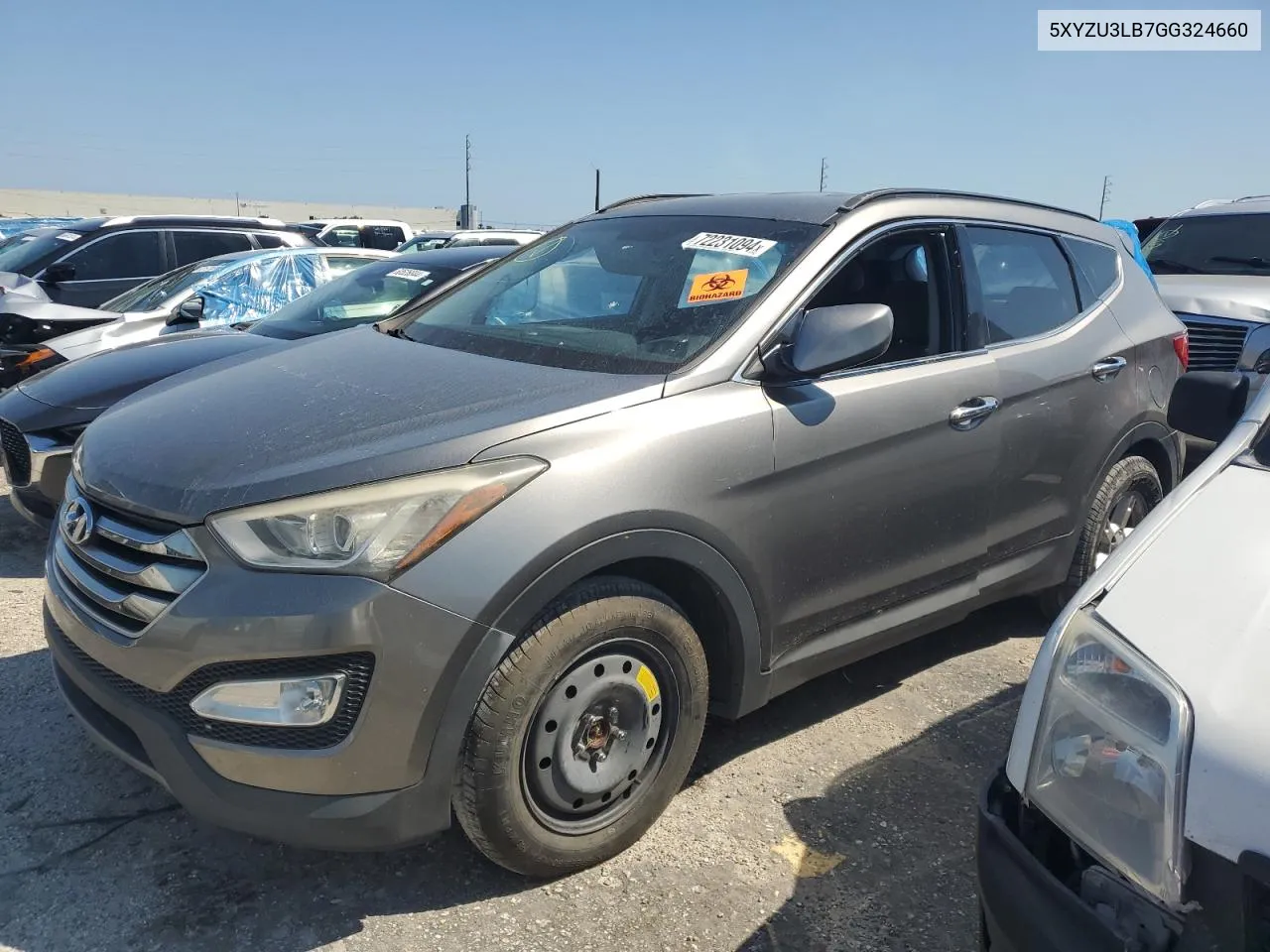 2016 Hyundai Santa Fe Sport VIN: 5XYZU3LB7GG324660 Lot: 72231094