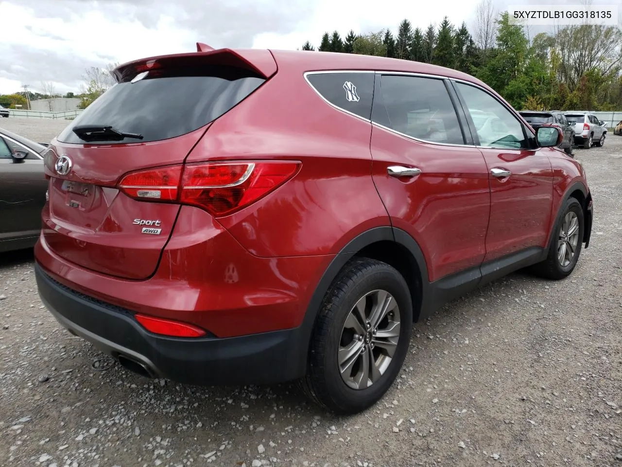 2016 Hyundai Santa Fe Sport VIN: 5XYZTDLB1GG318135 Lot: 74943754