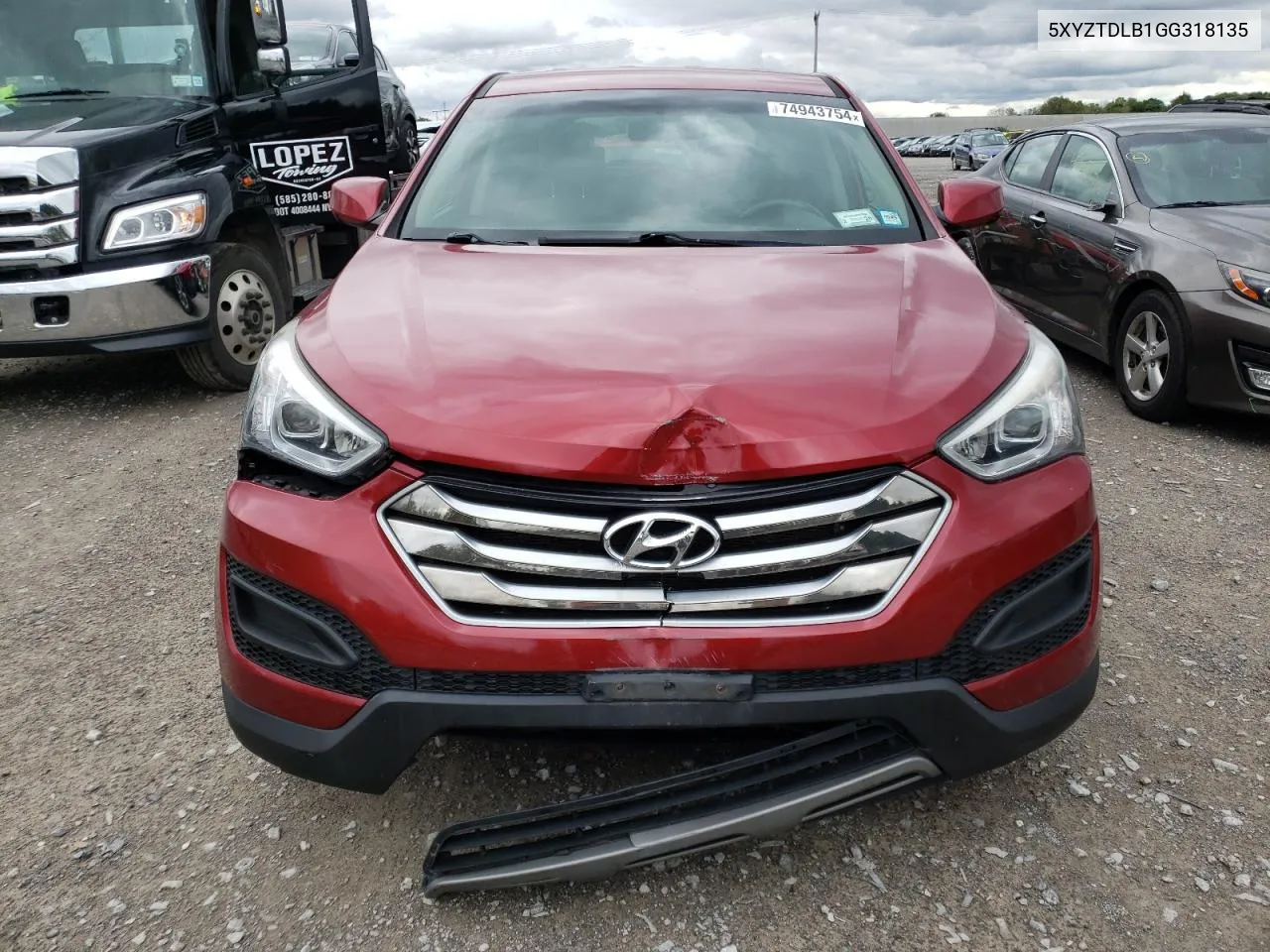 2016 Hyundai Santa Fe Sport VIN: 5XYZTDLB1GG318135 Lot: 74943754