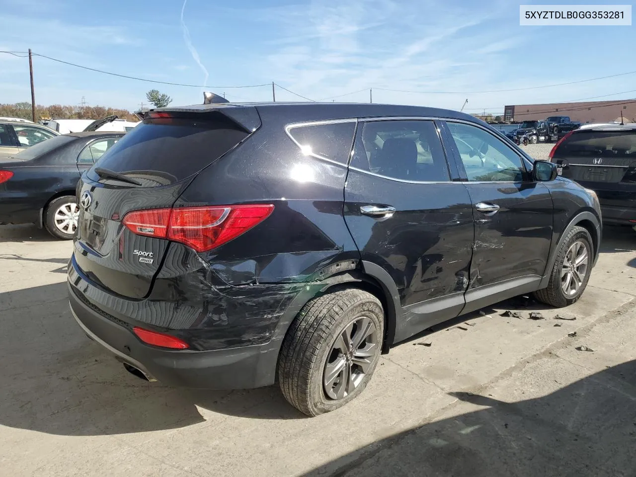 2016 Hyundai Santa Fe Sport VIN: 5XYZTDLB0GG353281 Lot: 78488664