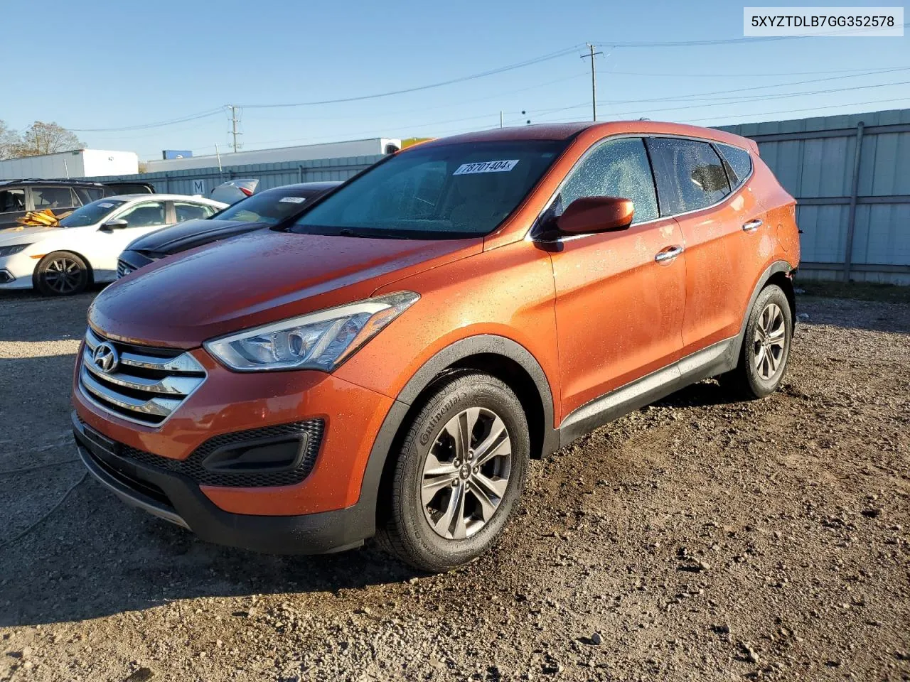 2016 Hyundai Santa Fe Sport VIN: 5XYZTDLB7GG352578 Lot: 78701404