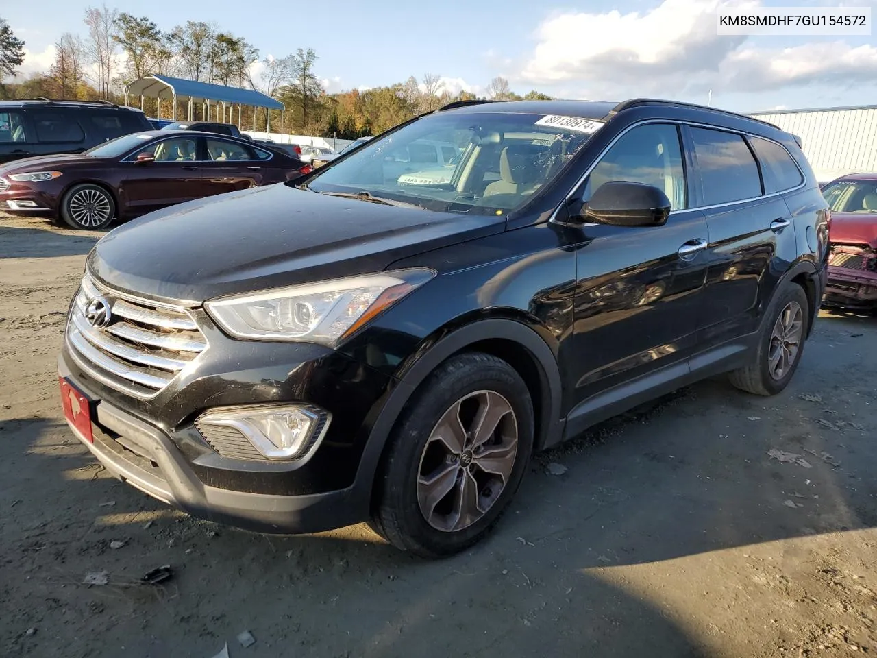 2016 Hyundai Santa Fe Se VIN: KM8SMDHF7GU154572 Lot: 80130974