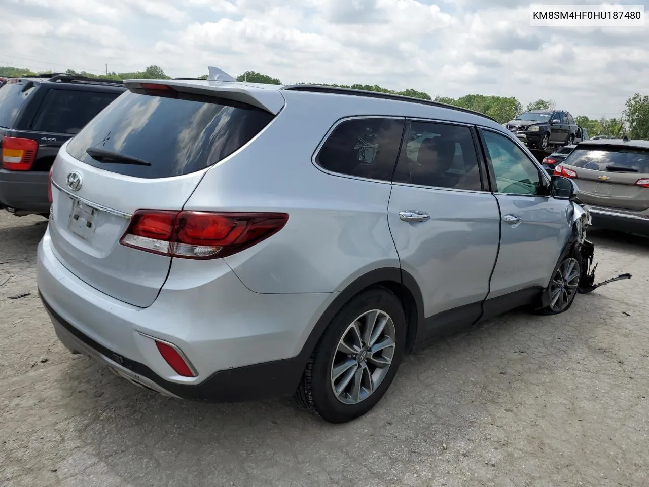 KM8SM4HF0HU187480 2017 Hyundai Santa Fe Se