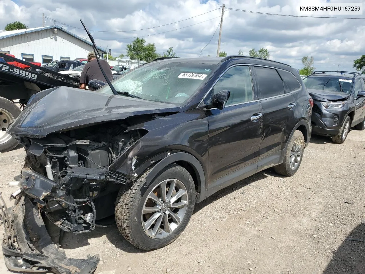 2017 Hyundai Santa Fe Se VIN: KM8SM4HF0HU167259 Lot: 58126654