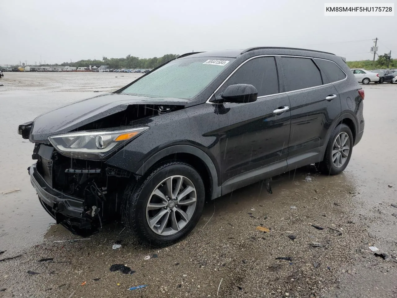 KM8SM4HF5HU175728 2017 Hyundai Santa Fe Se