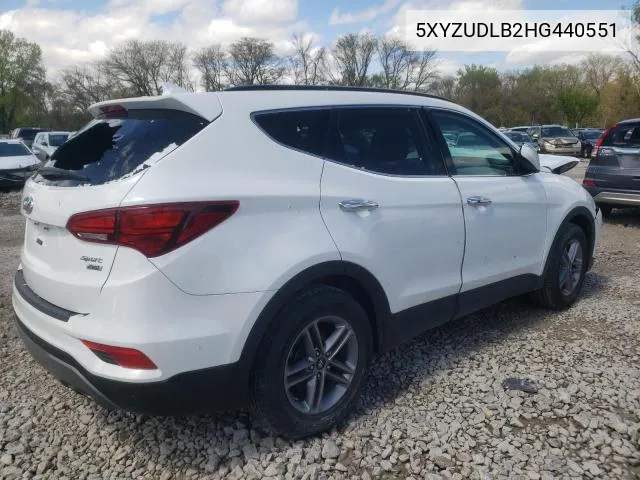 2017 Hyundai Santa Fe Sport VIN: 5XYZUDLB2HG440551 Lot: 60397334