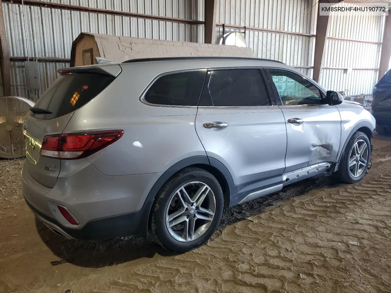 2017 Hyundai Santa Fe Se Ultimate VIN: KM8SRDHF4HU190772 Lot: 61484384