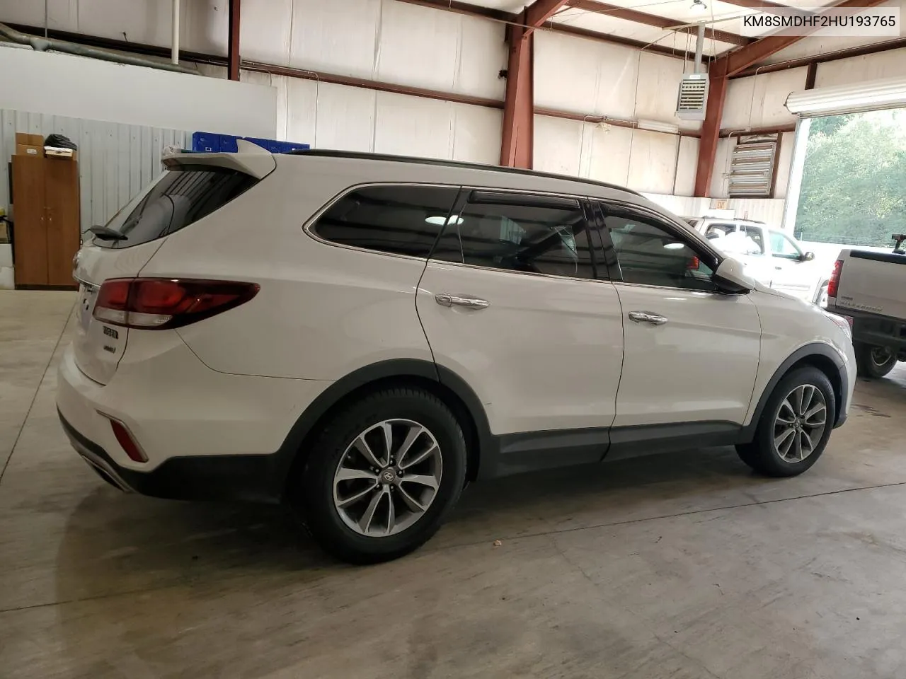 2017 Hyundai Santa Fe Se VIN: KM8SMDHF2HU193765 Lot: 65019854