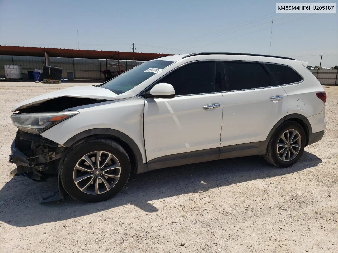 KM8SM4HF6HU205187 2017 Hyundai Santa Fe Se