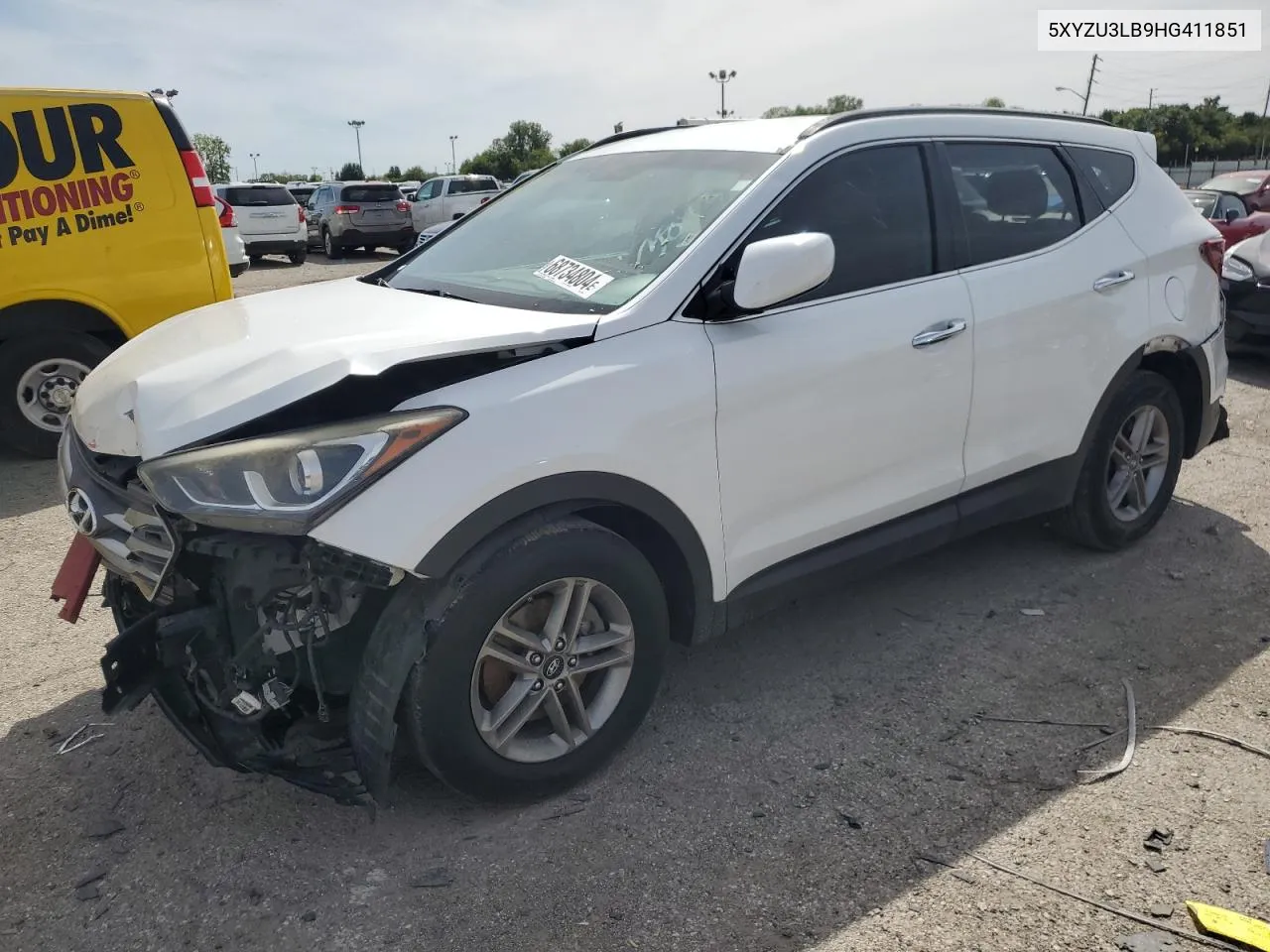 2017 Hyundai Santa Fe Sport VIN: 5XYZU3LB9HG411851 Lot: 68734804