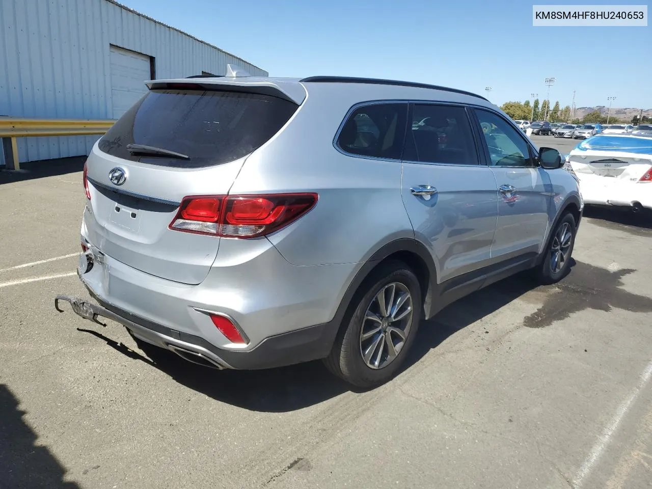 KM8SM4HF8HU240653 2017 Hyundai Santa Fe Se