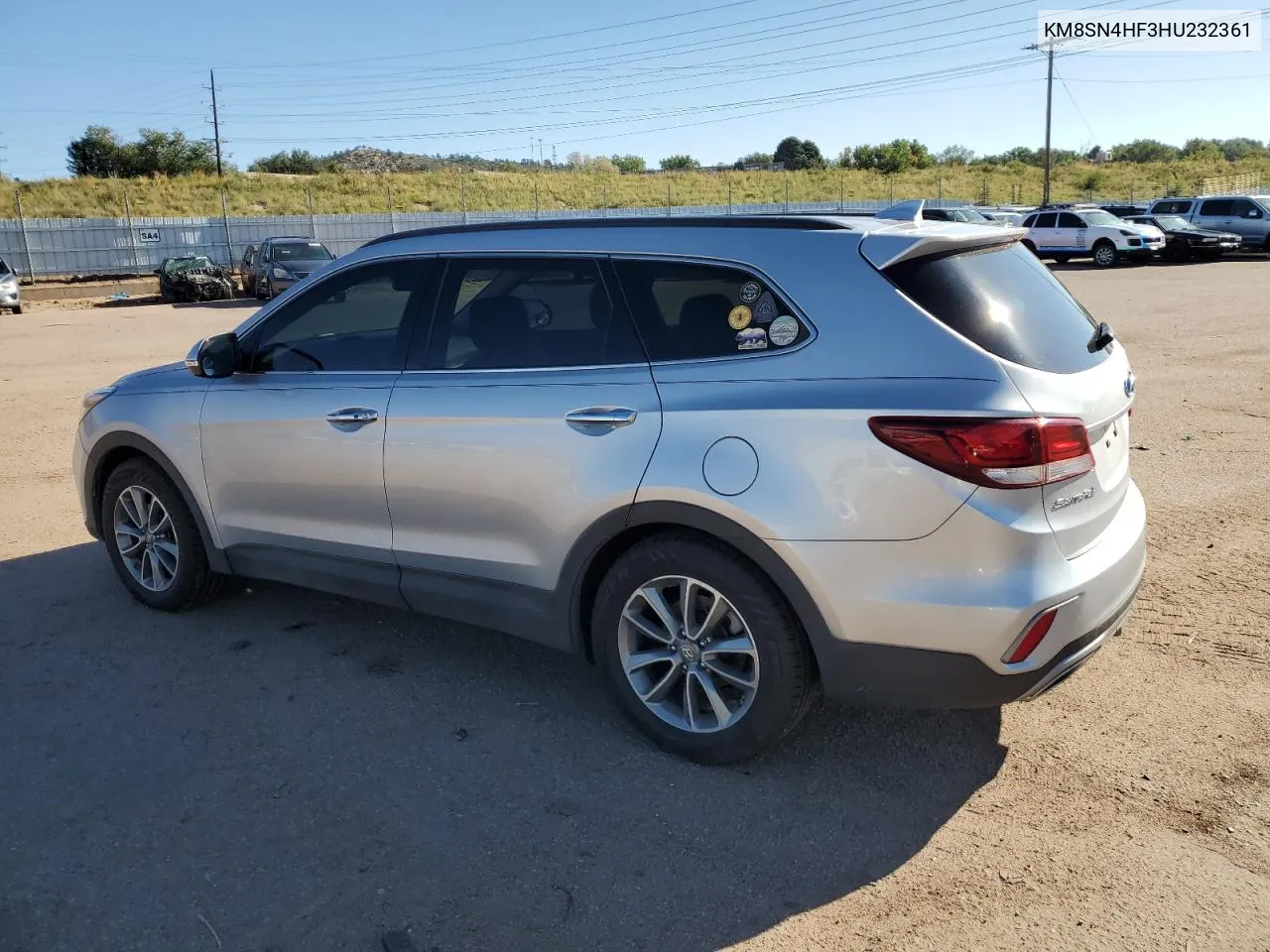 2017 Hyundai Santa Fe Se VIN: KM8SN4HF3HU232361 Lot: 71350484