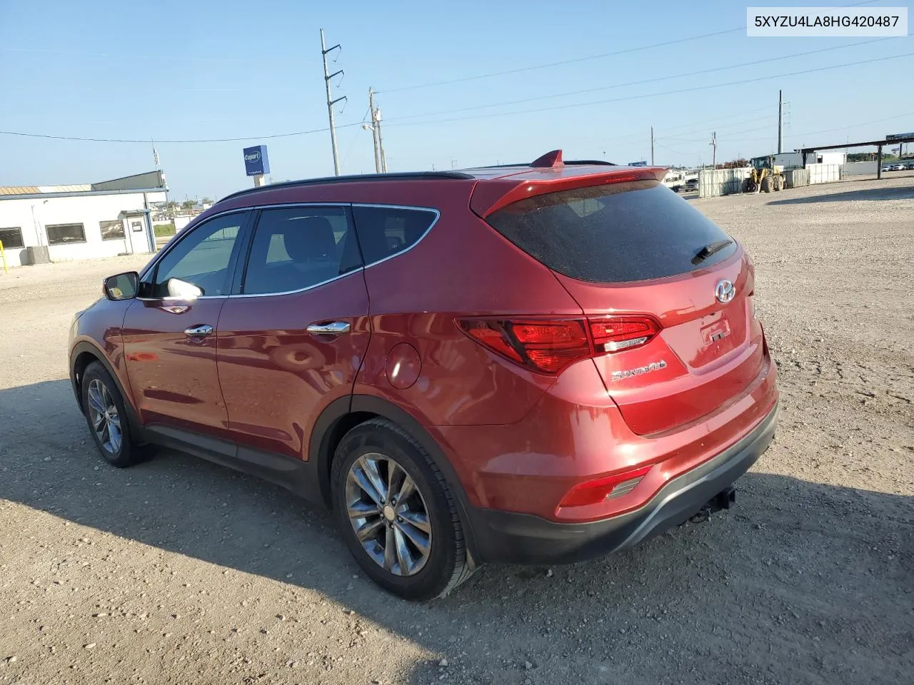 2017 Hyundai Santa Fe Sport VIN: 5XYZU4LA8HG420487 Lot: 71806204