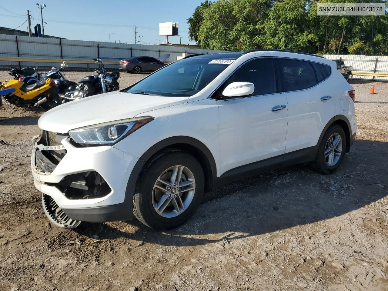 2017 Hyundai Santa Fe Sport VIN: 5NMZU3LB4HH043178 Lot: 72169764