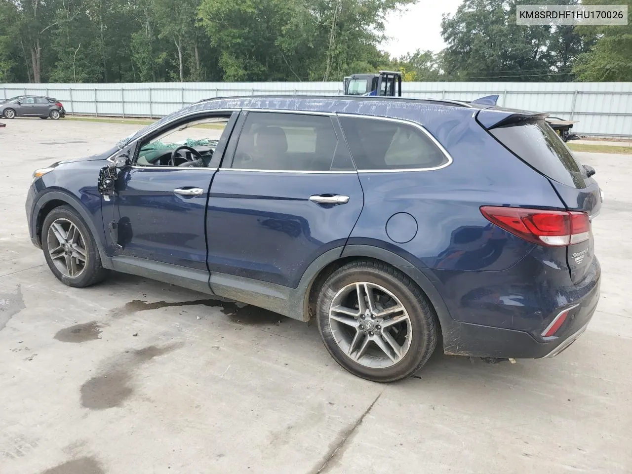 KM8SRDHF1HU170026 2017 Hyundai Santa Fe Se Ultimate