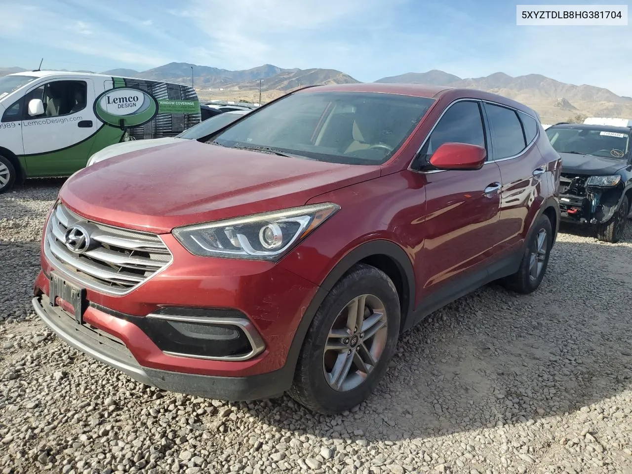 2017 Hyundai Santa Fe Sport VIN: 5XYZTDLB8HG381704 Lot: 72401304