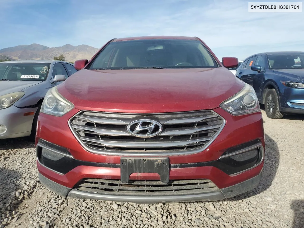 2017 Hyundai Santa Fe Sport VIN: 5XYZTDLB8HG381704 Lot: 72401304