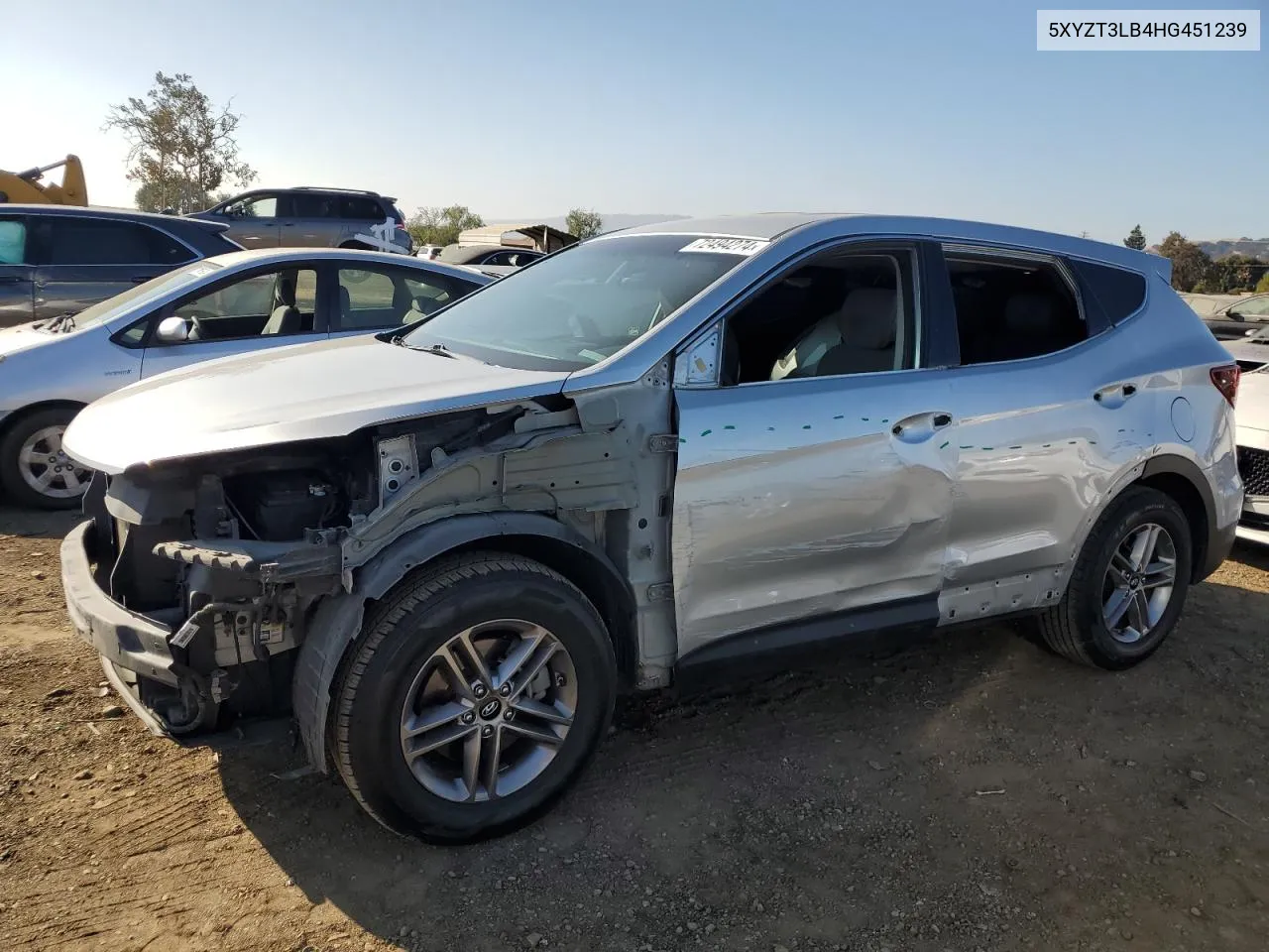 2017 Hyundai Santa Fe Sport VIN: 5XYZT3LB4HG451239 Lot: 72494274