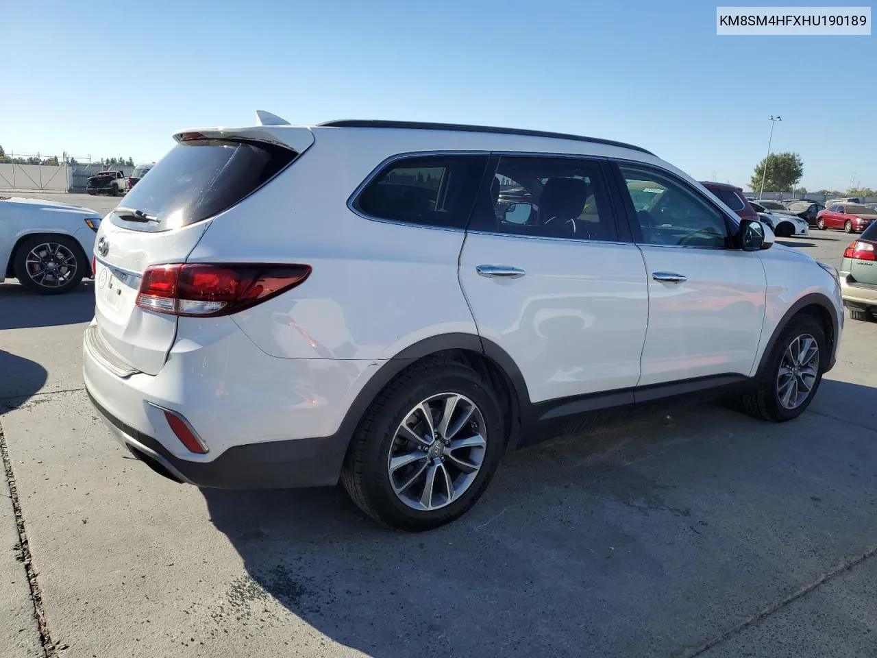 KM8SM4HFXHU190189 2017 Hyundai Santa Fe Se