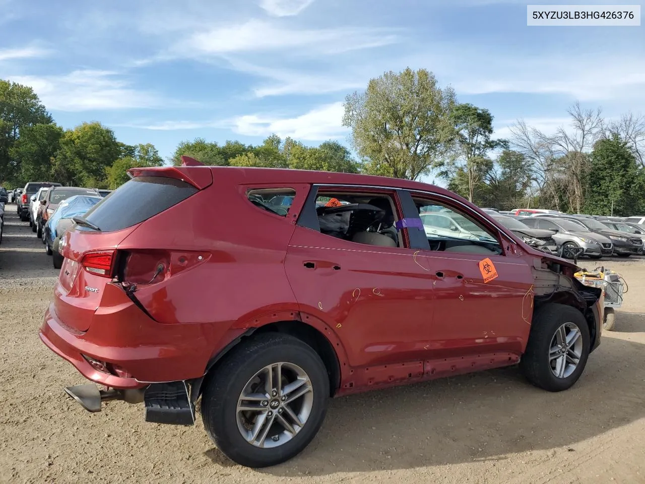 2017 Hyundai Santa Fe Sport VIN: 5XYZU3LB3HG426376 Lot: 73502584