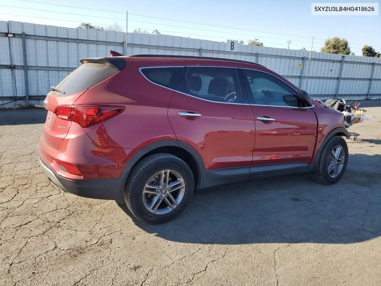 2017 Hyundai Santa Fe Sport VIN: 5XYZU3LB4HG418626 Lot: 73840524