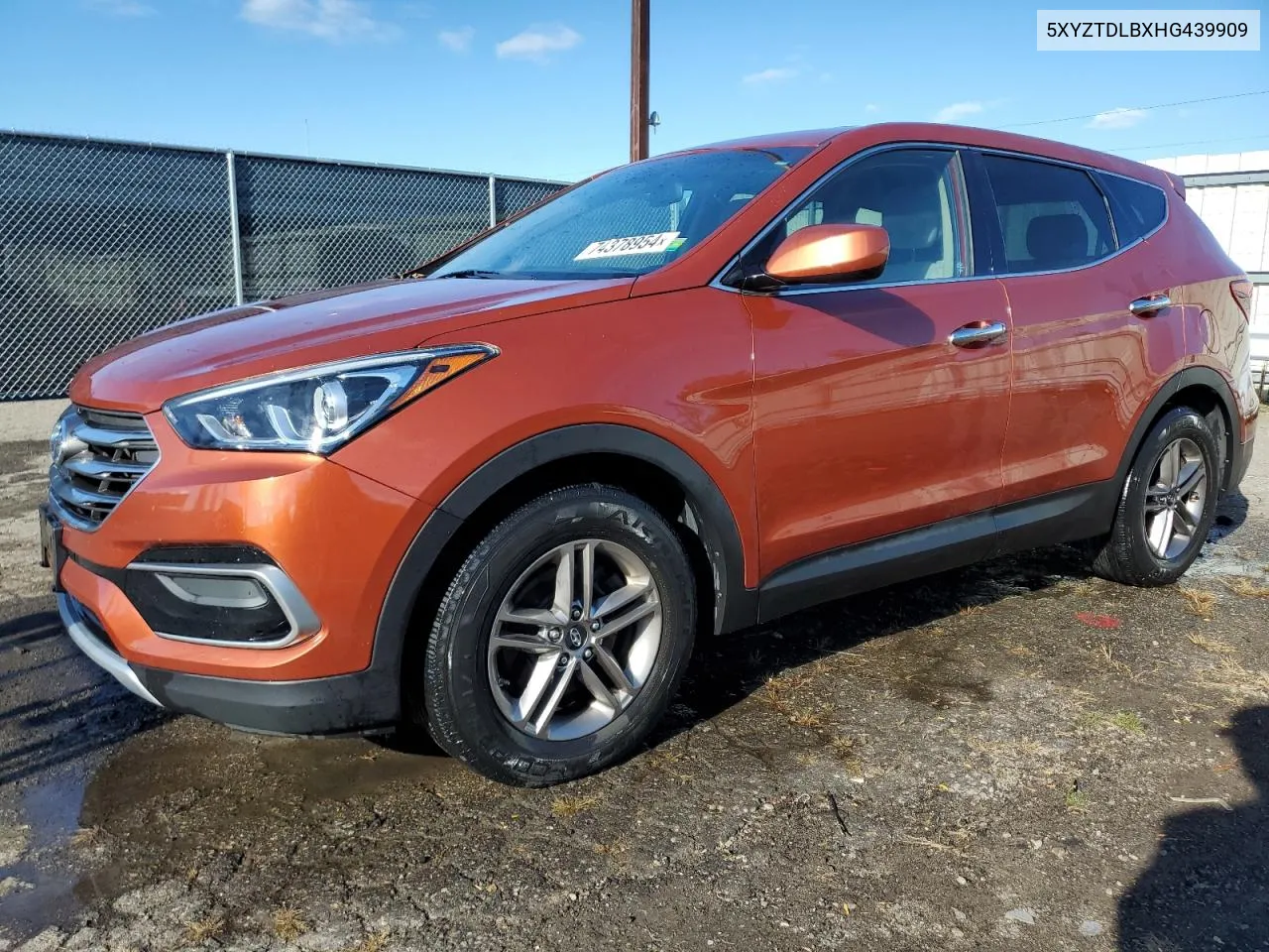 2017 Hyundai Santa Fe Sport VIN: 5XYZTDLBXHG439909 Lot: 74378954