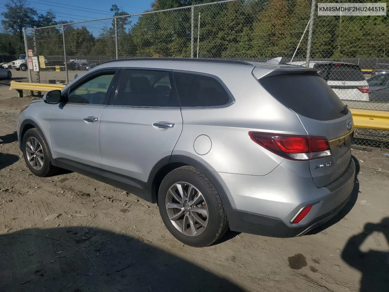 2017 Hyundai Santa Fe Se VIN: KM8SMDHF2HU244519 Lot: 74618794