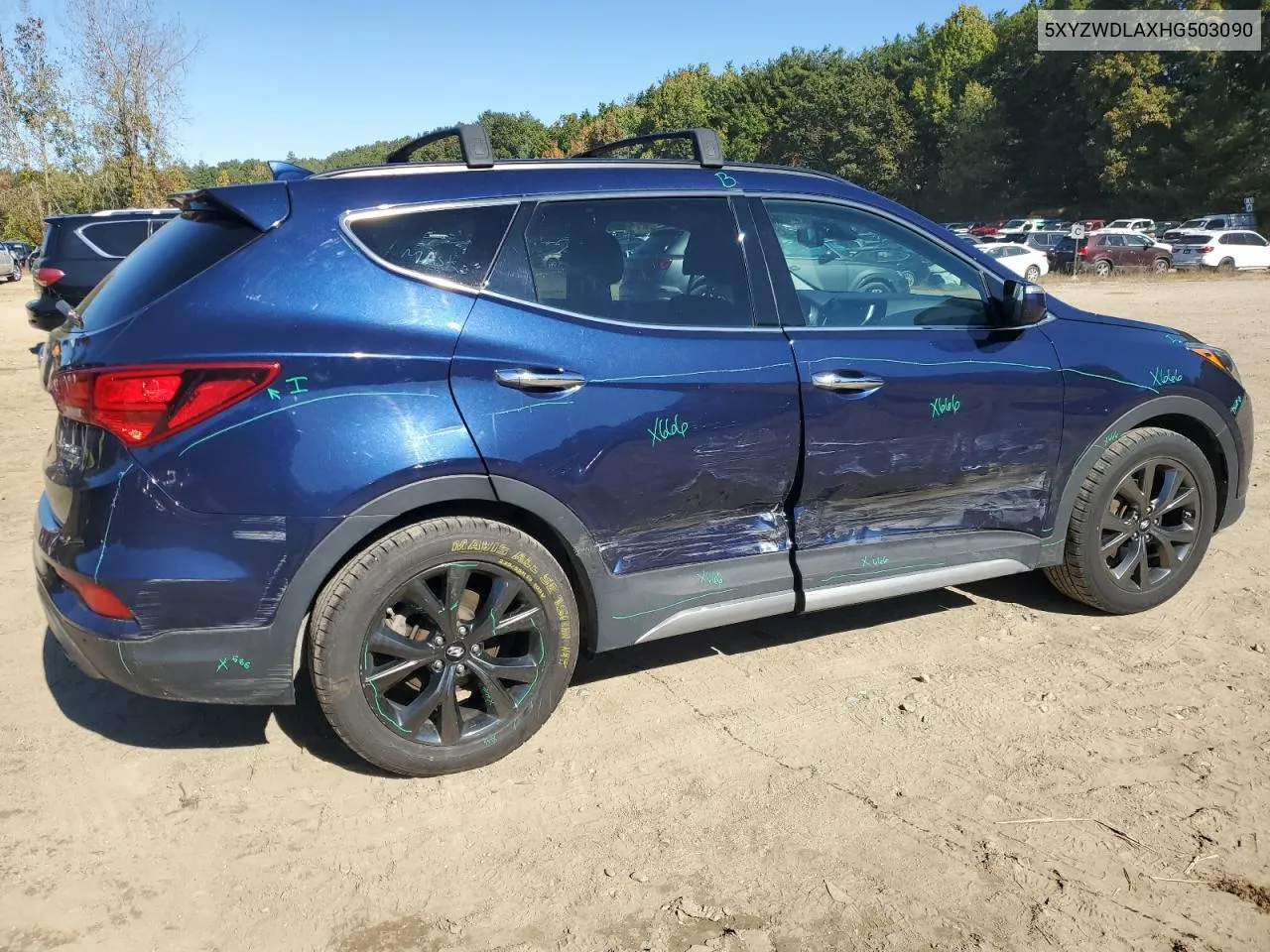 2017 Hyundai Santa Fe Sport VIN: 5XYZWDLAXHG503090 Lot: 74778904