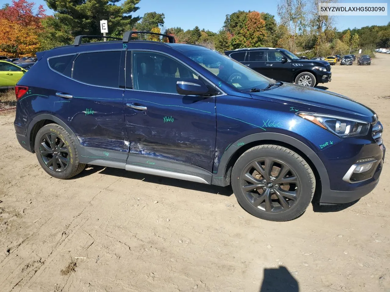 2017 Hyundai Santa Fe Sport VIN: 5XYZWDLAXHG503090 Lot: 74778904