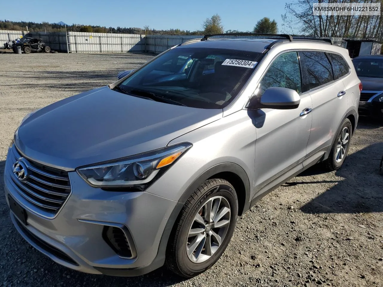 2017 Hyundai Santa Fe Se VIN: KM8SMDHF6HU221552 Lot: 75250304