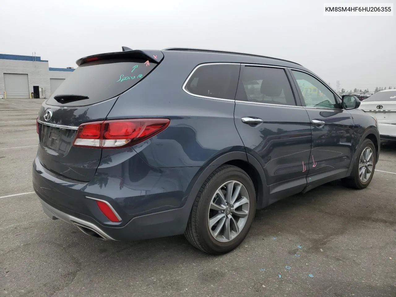 2017 Hyundai Santa Fe Se VIN: KM8SM4HF6HU206355 Lot: 75957934