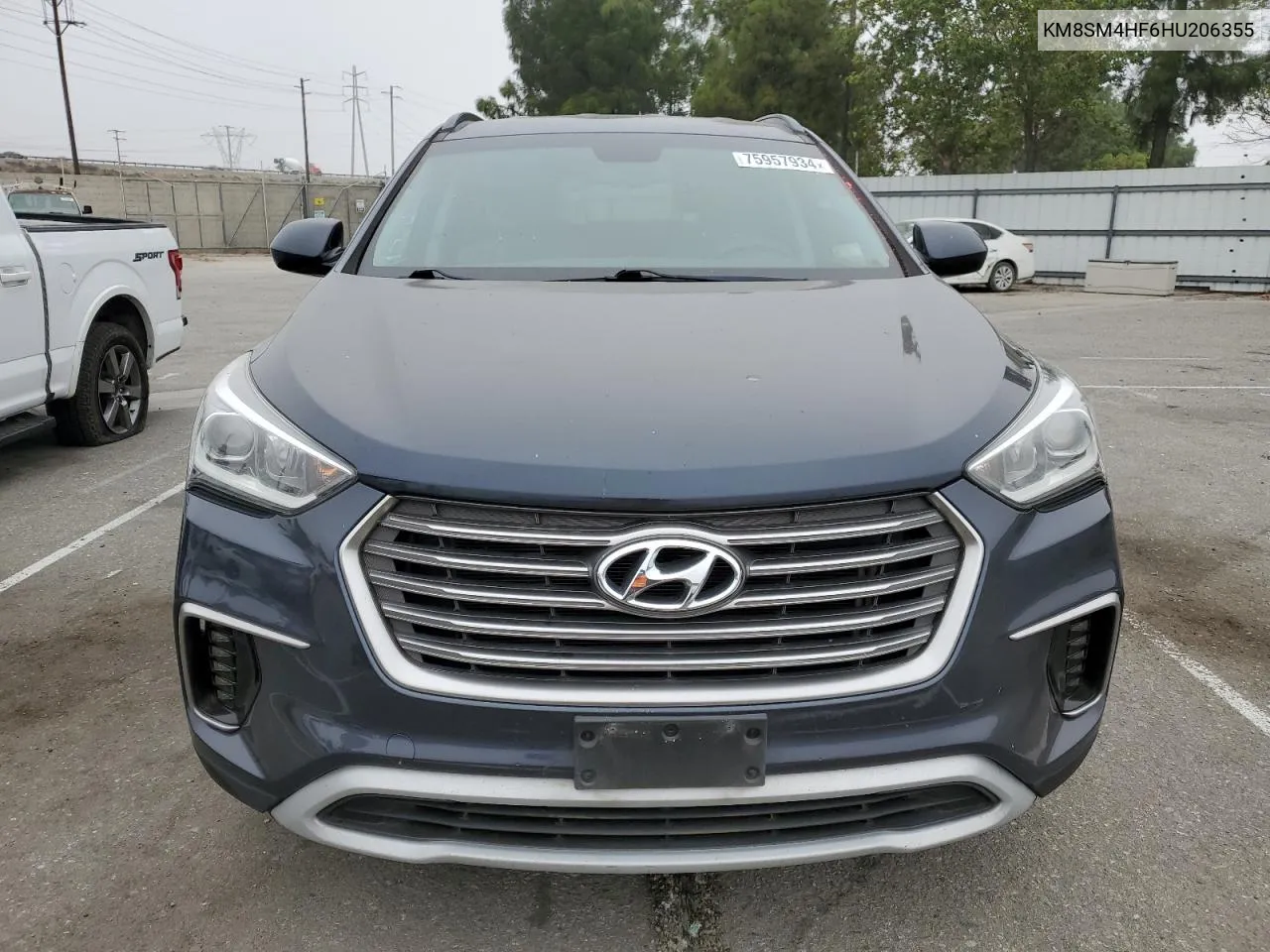 2017 Hyundai Santa Fe Se VIN: KM8SM4HF6HU206355 Lot: 75957934