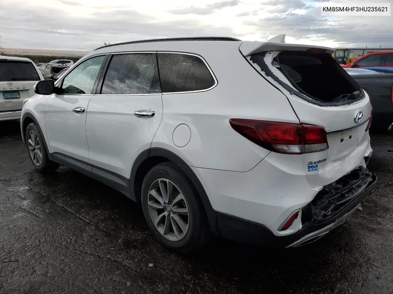 KM8SM4HF3HU235621 2017 Hyundai Santa Fe Se