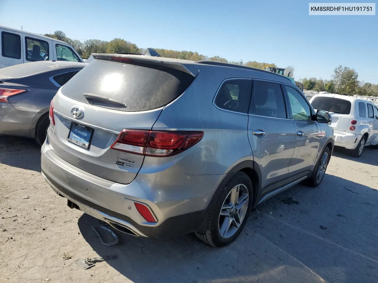 KM8SRDHF1HU191751 2017 Hyundai Santa Fe Se Ultimate