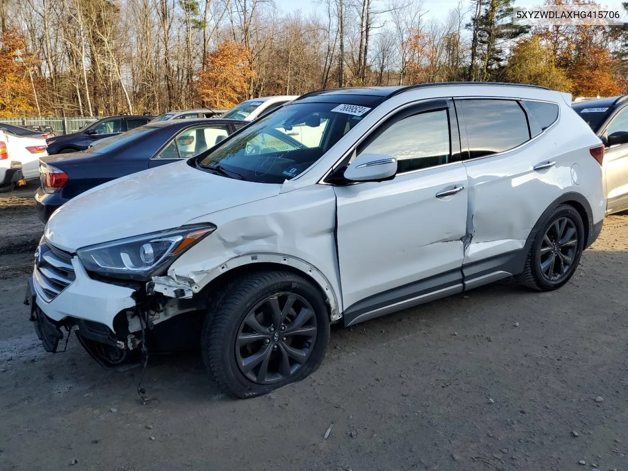 2017 Hyundai Santa Fe Sport VIN: 5XYZWDLAXHG415706 Lot: 76889524