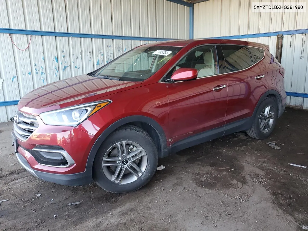 2017 Hyundai Santa Fe Sport VIN: 5XYZTDLBXHG381980 Lot: 77095034