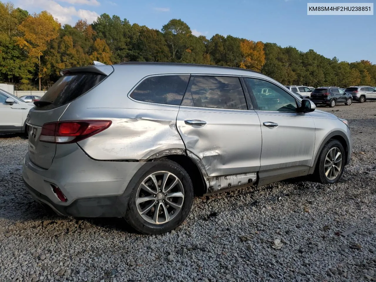 2017 Hyundai Santa Fe Se VIN: KM8SM4HF2HU238851 Lot: 77353284