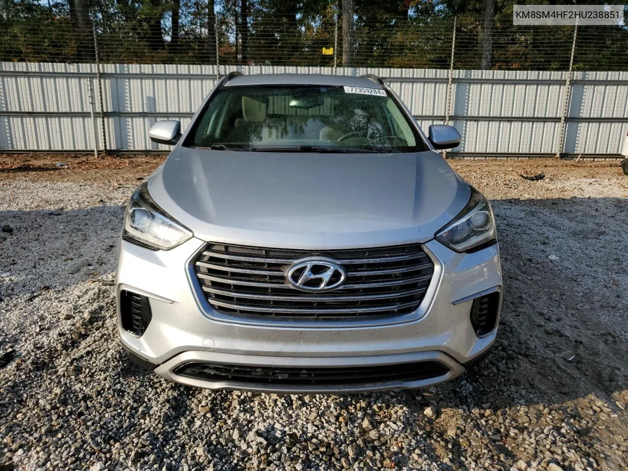 2017 Hyundai Santa Fe Se VIN: KM8SM4HF2HU238851 Lot: 77353284