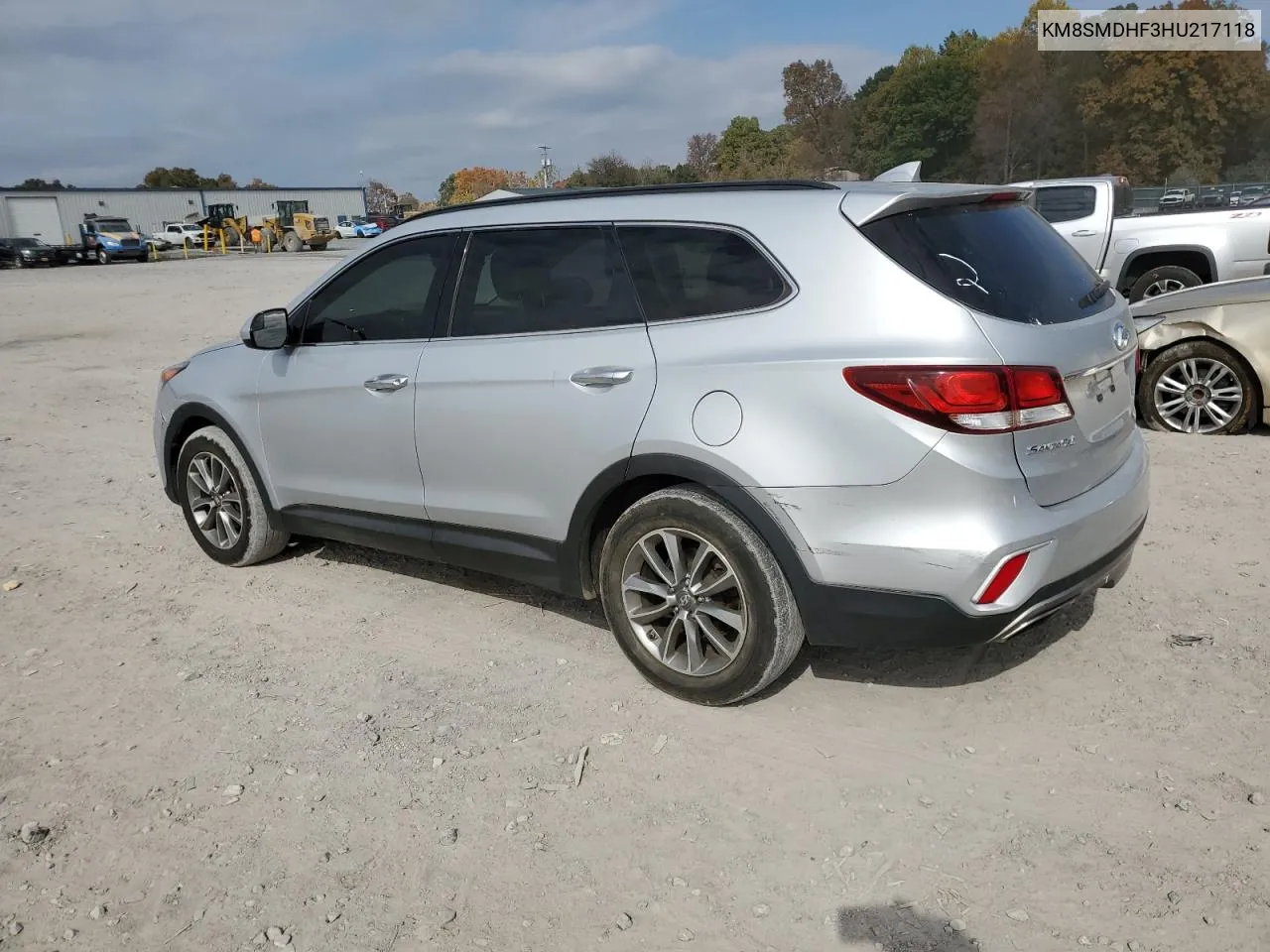 2017 Hyundai Santa Fe Se VIN: KM8SMDHF3HU217118 Lot: 78142454