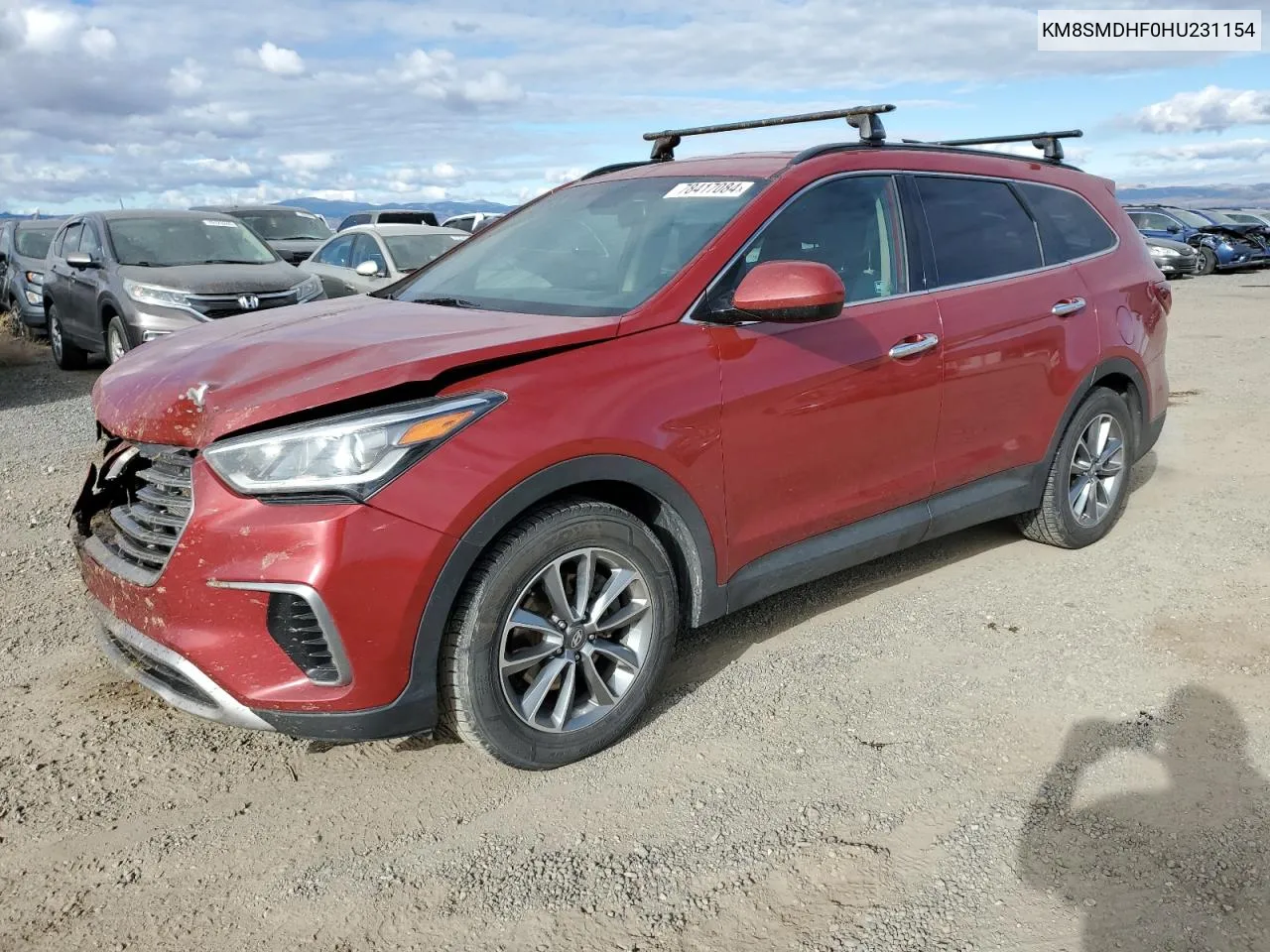 KM8SMDHF0HU231154 2017 Hyundai Santa Fe Se