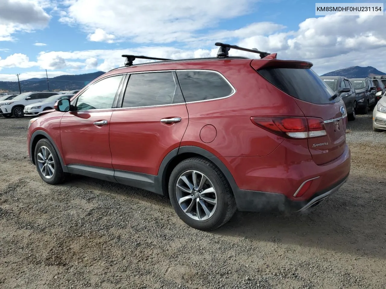 KM8SMDHF0HU231154 2017 Hyundai Santa Fe Se