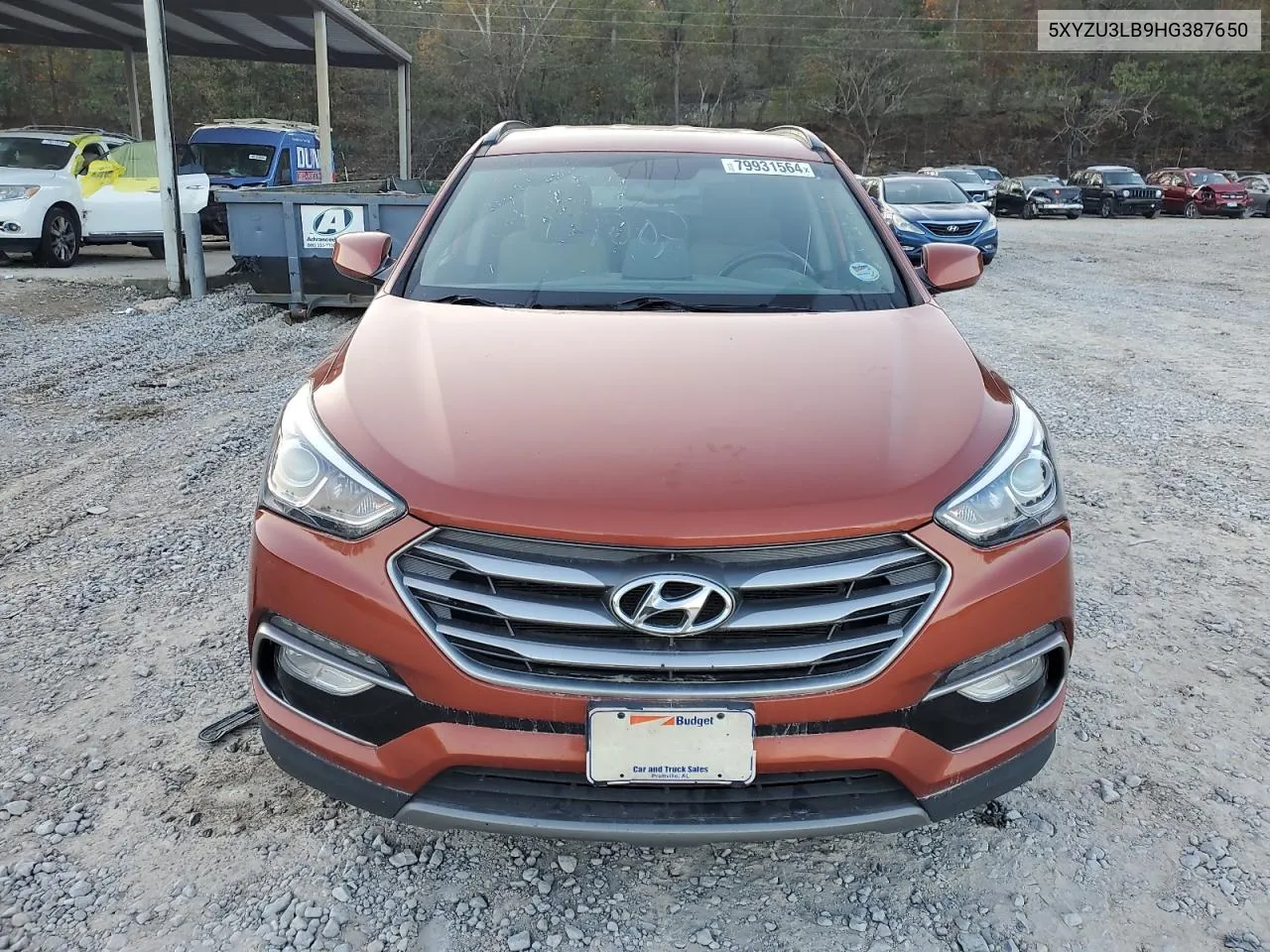 2017 Hyundai Santa Fe Sport VIN: 5XYZU3LB9HG387650 Lot: 79931564