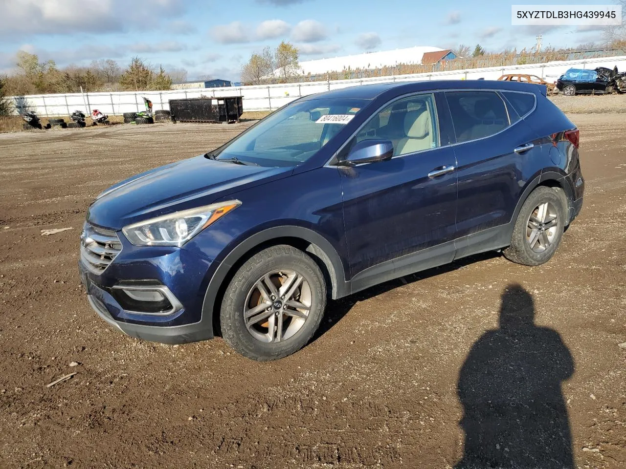 2017 Hyundai Santa Fe Sport VIN: 5XYZTDLB3HG439945 Lot: 80416004