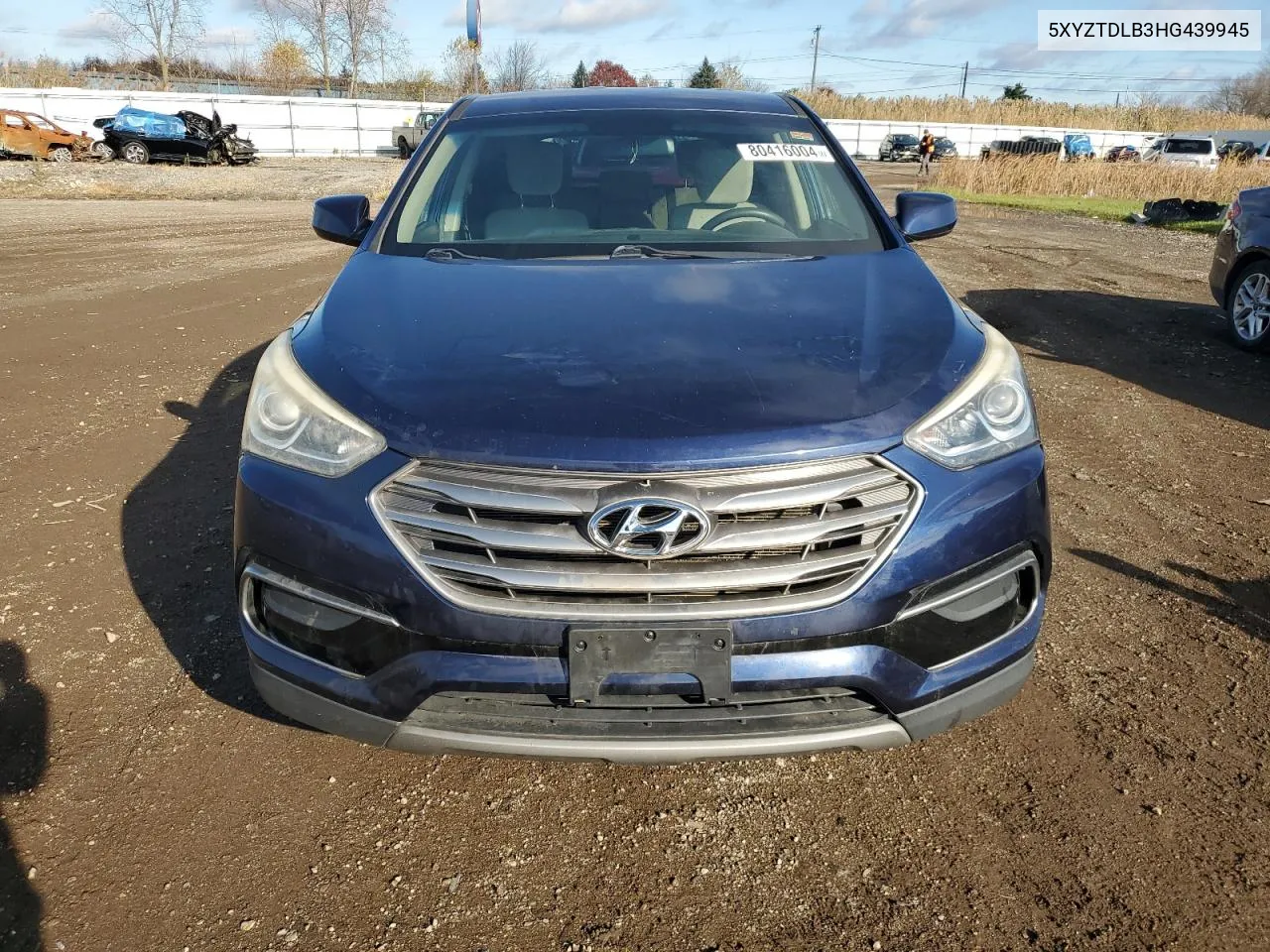 2017 Hyundai Santa Fe Sport VIN: 5XYZTDLB3HG439945 Lot: 80416004